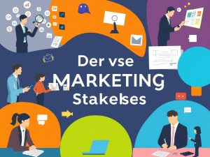 Oameni de afaceri colaborând în strategii de marketing.