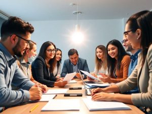 Oameni lucrează la o strategie digitală de succes.